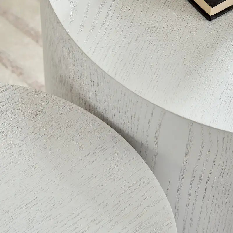 Round Nesting Tables Set, Coffee & End Tables, No Assembly