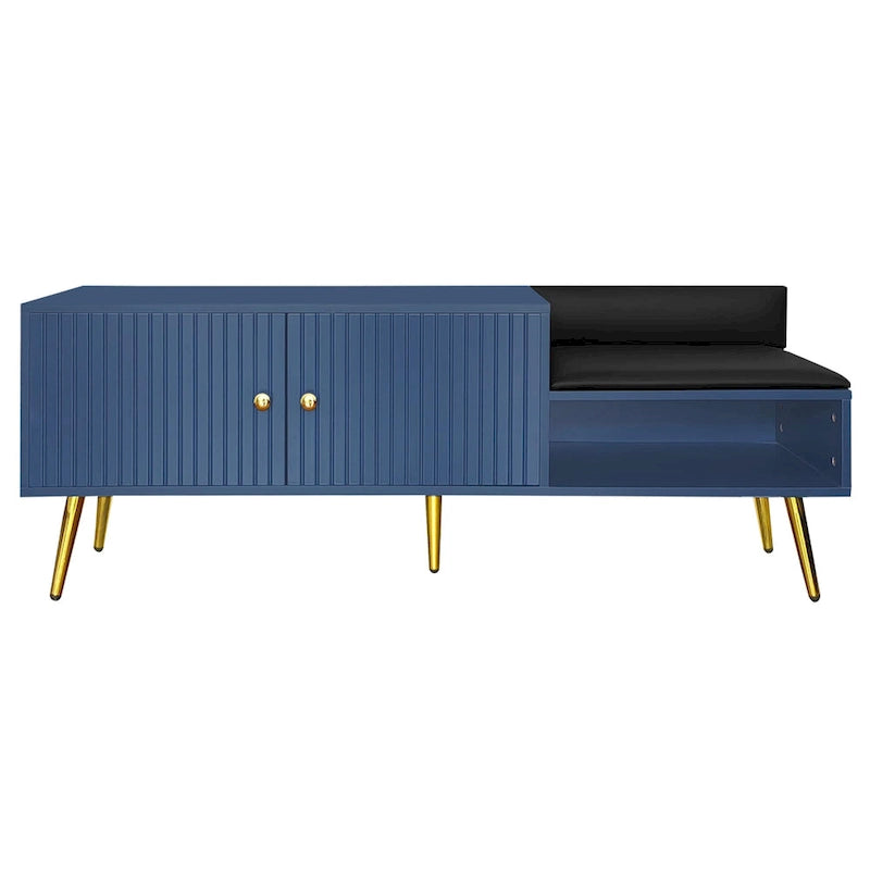 Modern Shoe Storage Bench with Hidden Storage and Upholstered Cushions for Bedside, Living Room and Entryway