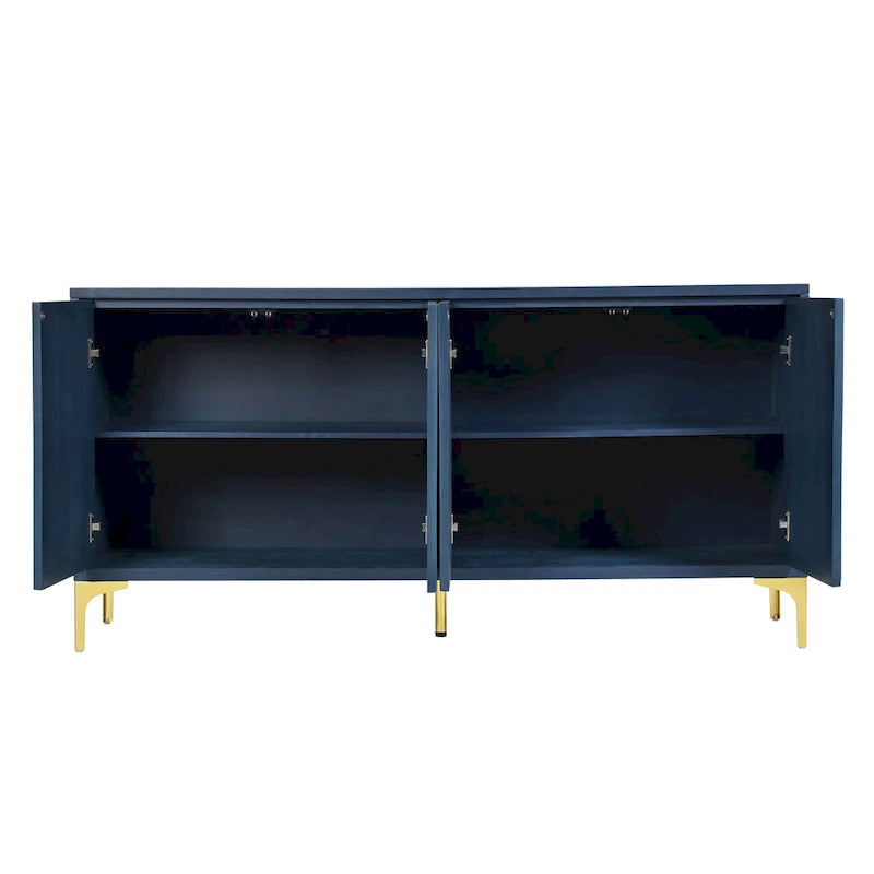 Multi-Functional Storage Cabinet,Four-Door Sideboard with unique texture,Adjustable Shelves