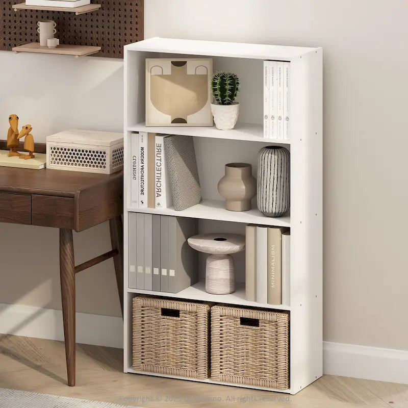 Furinno Simple Open Shelf, Bookcases, 4-Tier