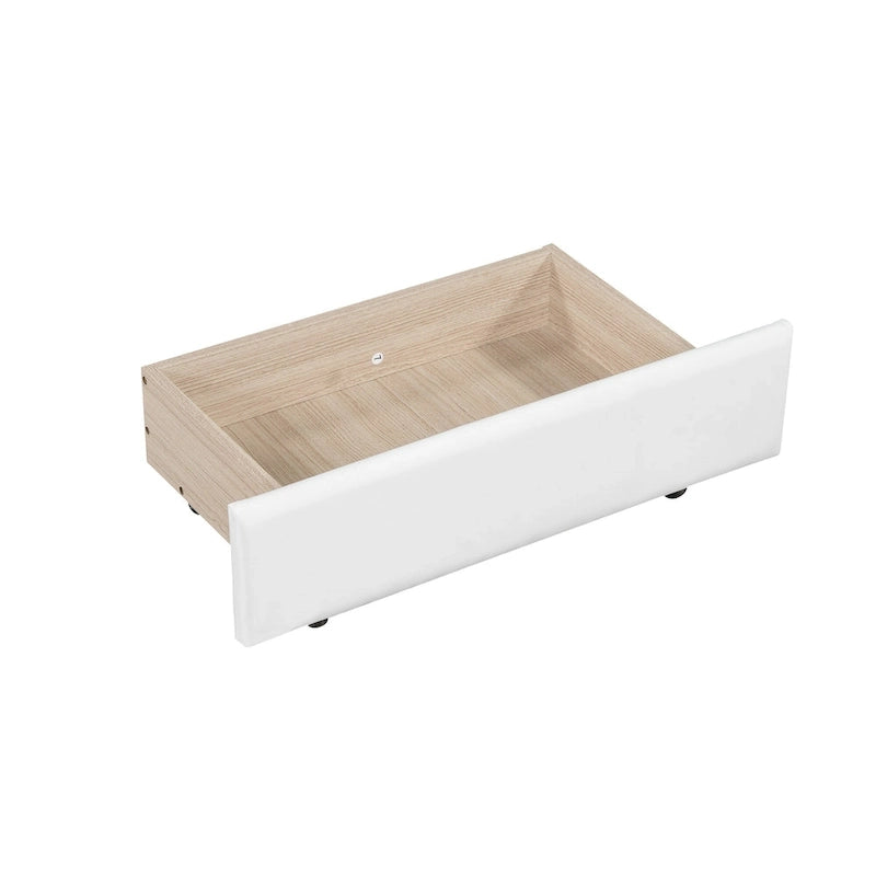 Upholstered Platform Bed with Tufted Headboard, LED and Two Drawers for Bedroom