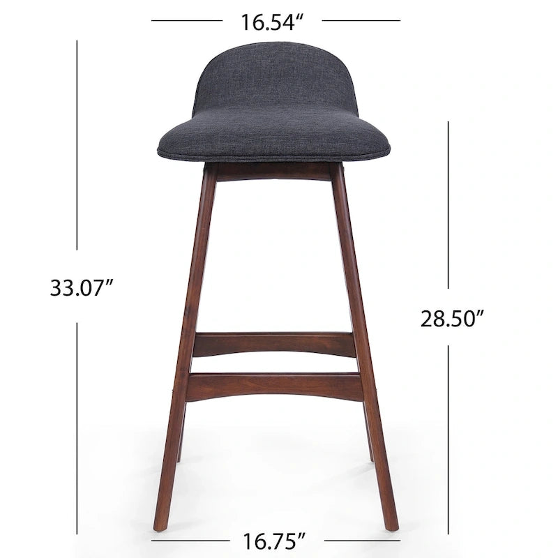 Anatoli Mid-century Modern Upholstered Barstool (Set of 2) by 