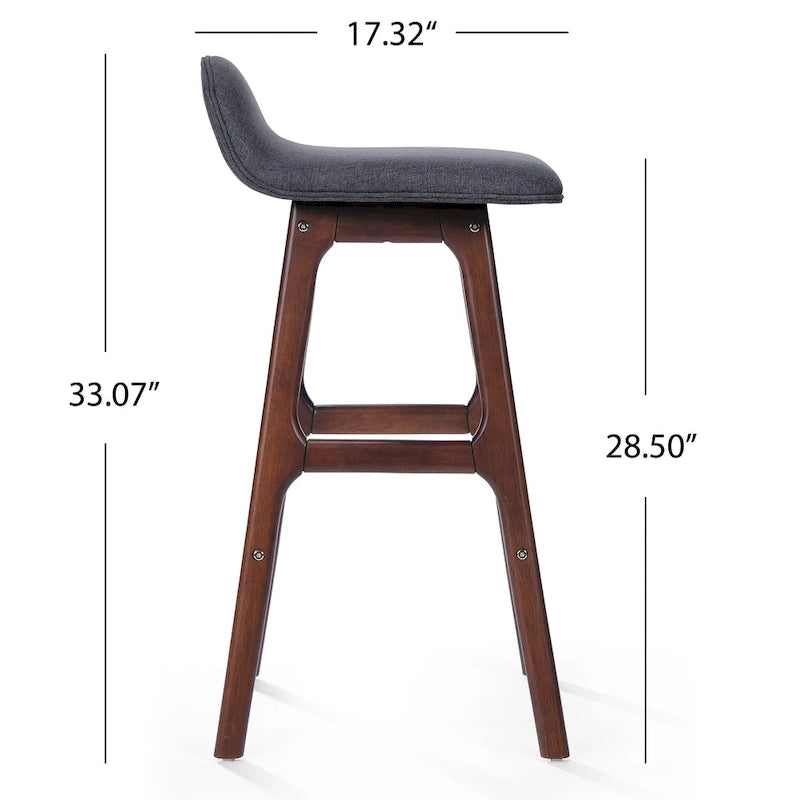 Anatoli Mid-century Modern Upholstered Barstool (Set of 2) by
