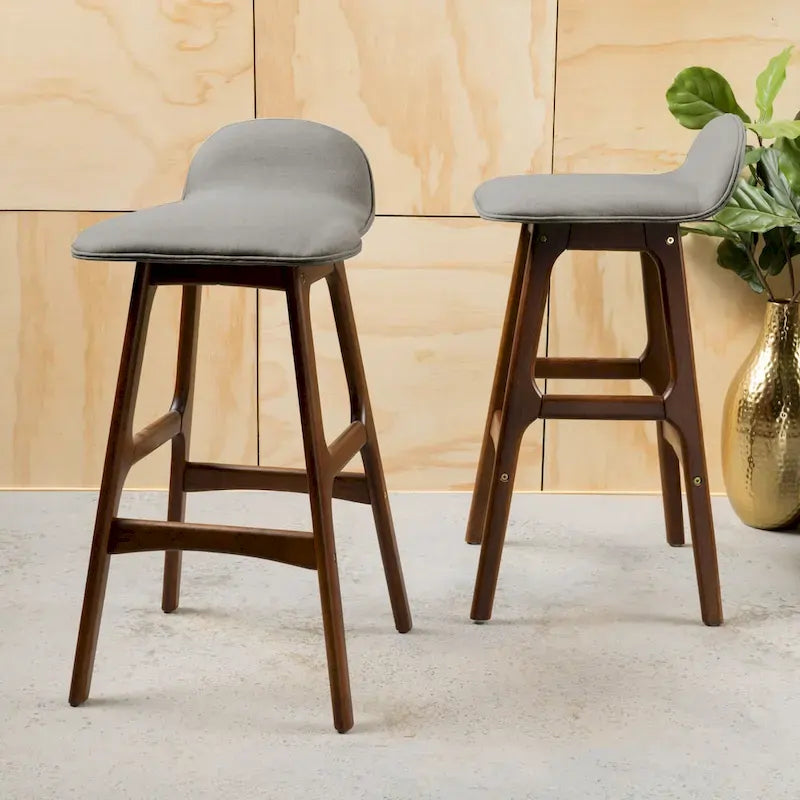 Anatoli Mid-century Modern Upholstered Barstool (Set of 2) by