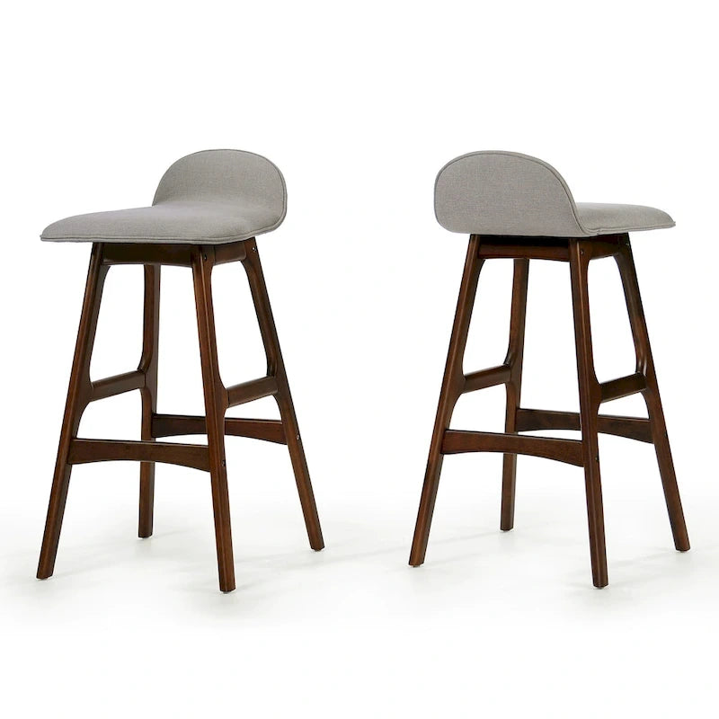Anatoli Mid-century Modern Upholstered Barstool (Set of 2) by