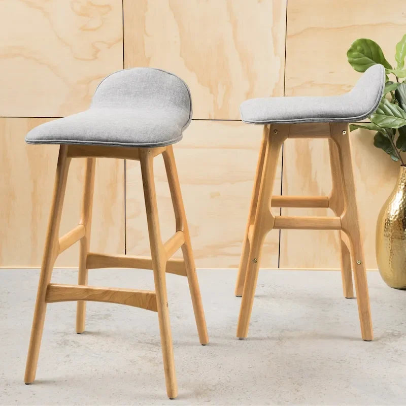 Anatoli Mid-century Modern Upholstered Barstool (Set of 2) by