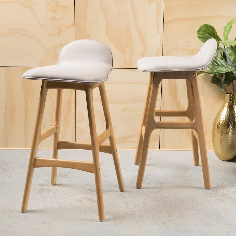 Anatoli Mid-century Modern Upholstered Barstool (Set of 2) by