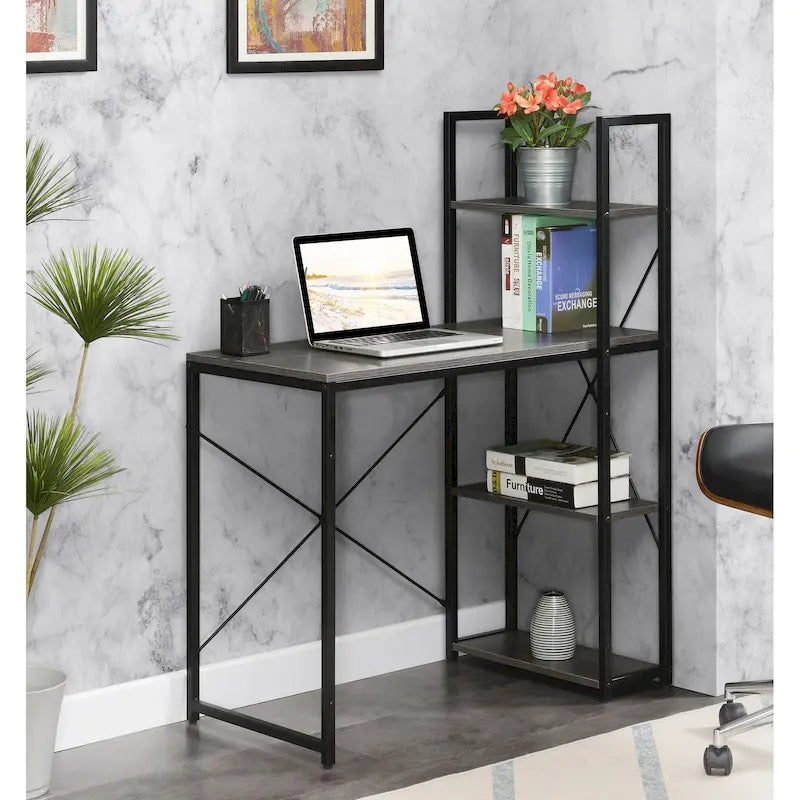 Designs2Go Office Workstation with Shelves