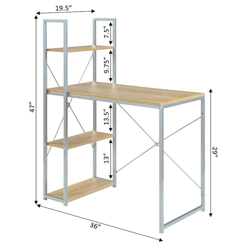 Designs2Go Office Workstation with Shelves