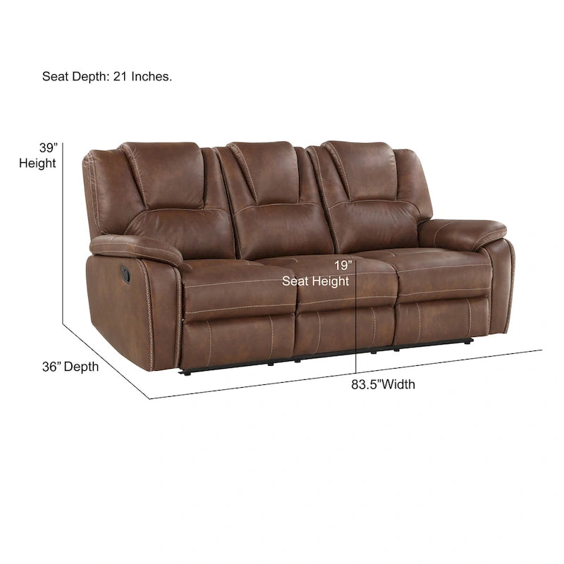 Kameryn Faux Leather Reclining 3-Piece Set