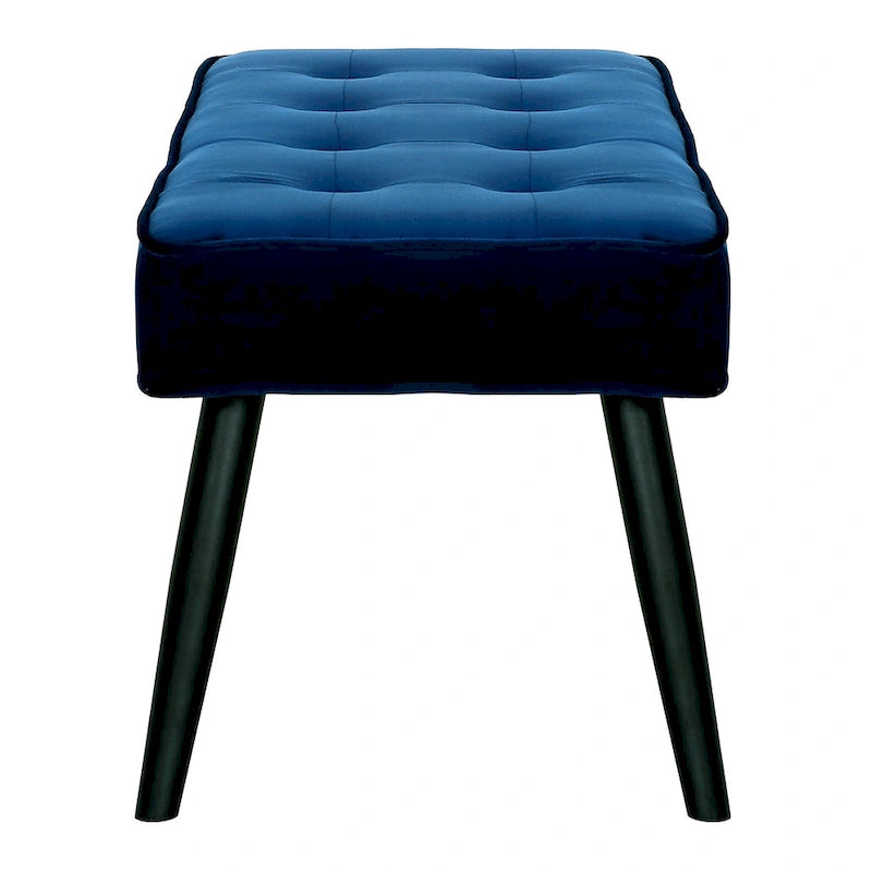 Kipp Velvet Upholstered Button Tufted Bench Ottoman