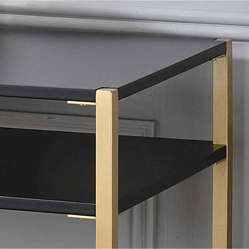 Raven Glam 48-inch Steel 3-Shelf Console Table by