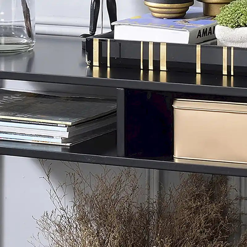 Raven Glam 48-inch Steel 3-Shelf Console Table by