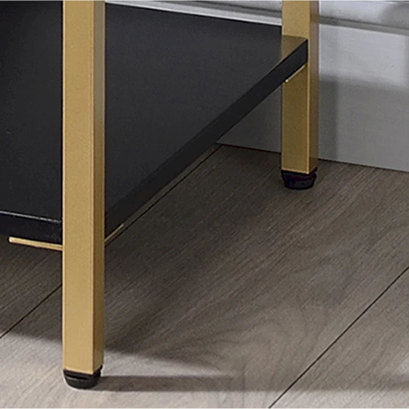Raven Glam 48-inch Steel 3-Shelf Console Table by
