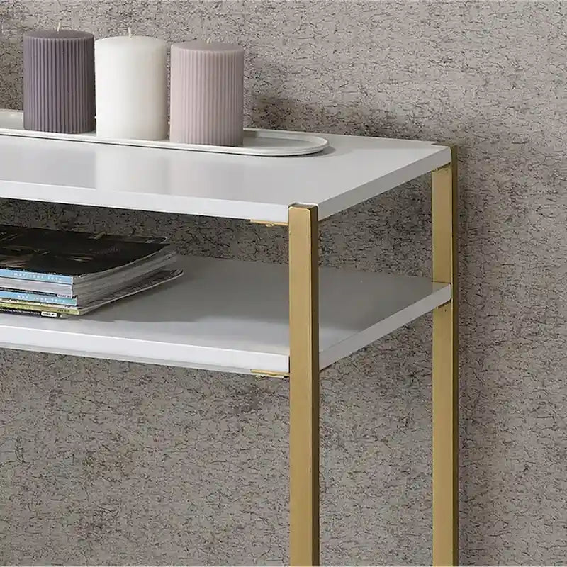 Raven Glam 48-inch Steel 3-Shelf Console Table by