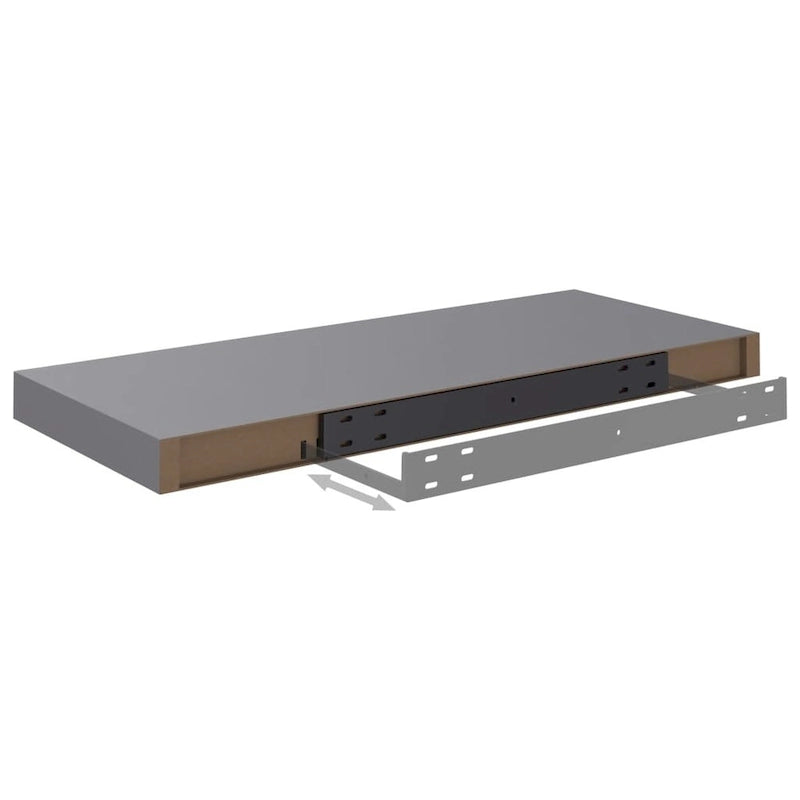 Floating Wall Shelves 2 pcs 23.6x9.3x1.5 MDF - 23.6 x 9.3 x 1.5 (L x W x H)