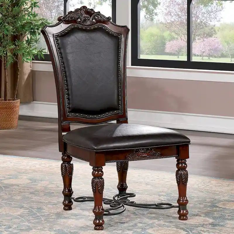 Baburam Traditional Cherry 7-piece Expandable Dining Set by