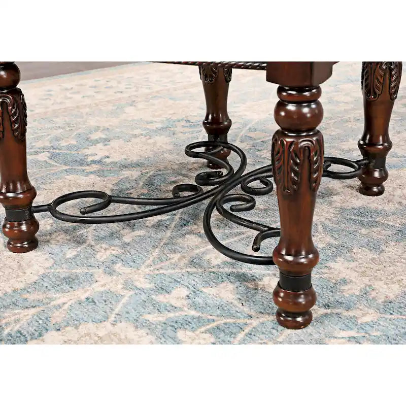 Baburam Traditional Cherry 7-piece Expandable Dining Set by