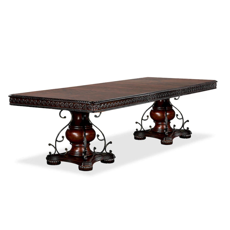 Baburam Traditional Cherry 7-piece Expandable Dining Set by