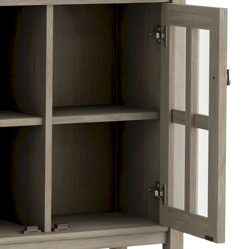 WYNDENHALL Norfolk SOLID WOOD 32 inch Wide Transitional Low Storage Cabinet - 32w x 14d x 31 h