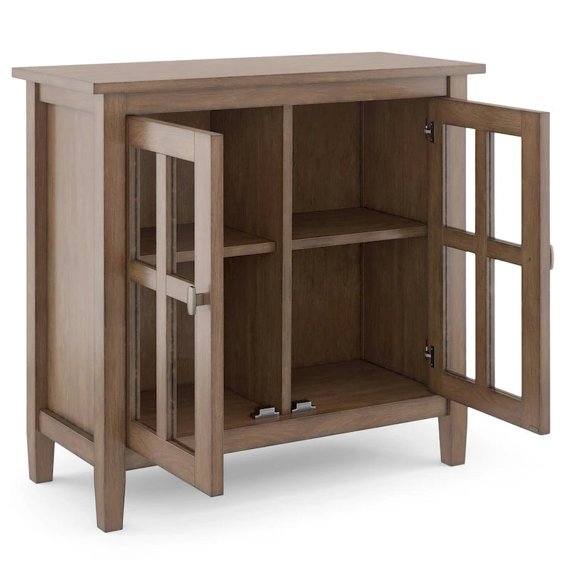 WYNDENHALL Norfolk SOLID WOOD 32 inch Wide Transitional Low Storage Cabinet - 32w x 14d x 31 h