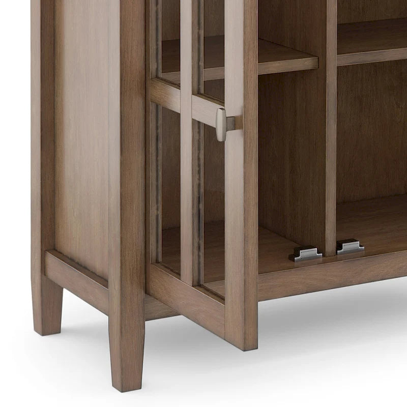 WYNDENHALL Norfolk SOLID WOOD 32 inch Wide Transitional Low Storage Cabinet - 32w x 14d x 31 h