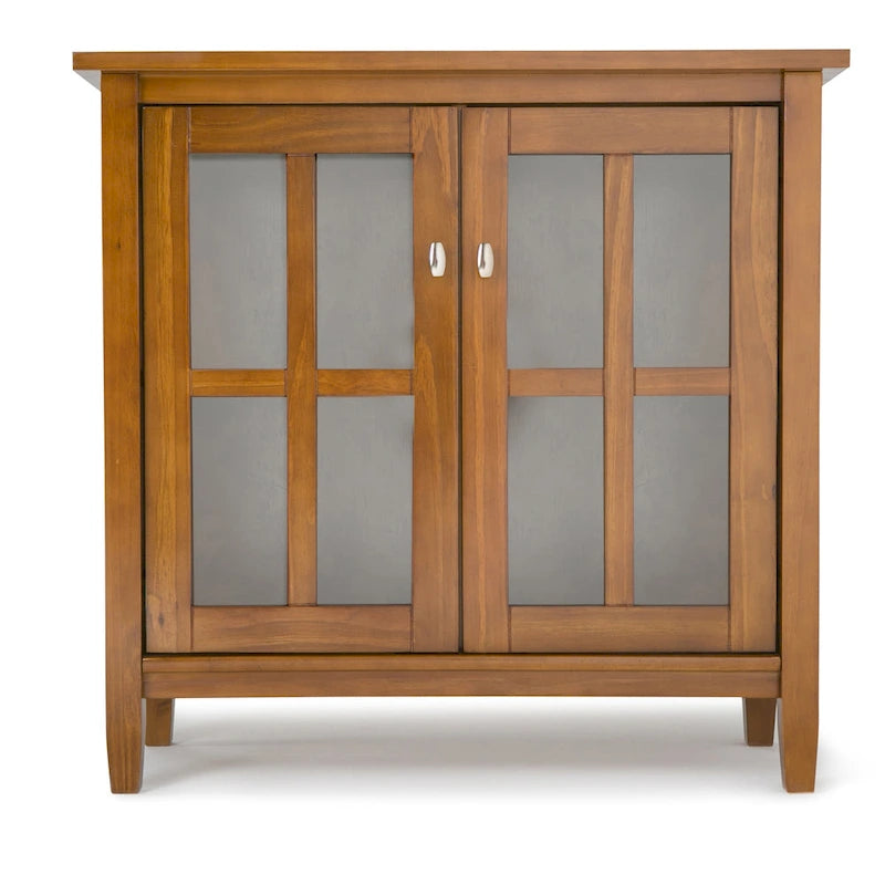 WYNDENHALL Norfolk SOLID WOOD 32 inch Wide Transitional Low Storage Cabinet - 32w x 14d x 31 h
