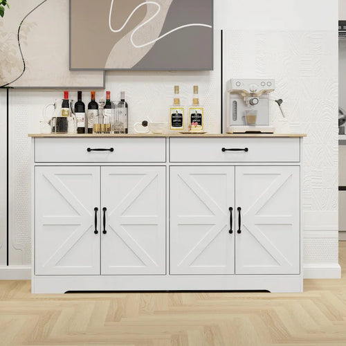 55.91 Large Farmhouse Buffet Cabinet Storage Sideboard