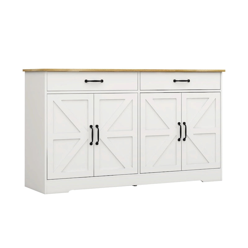55.91 Large Farmhouse Buffet Cabinet Storage Sideboard