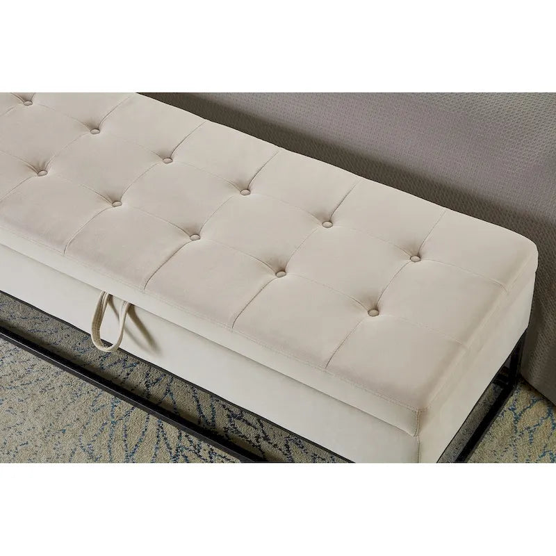 58.6 Bed Bench Metal Base with Storage