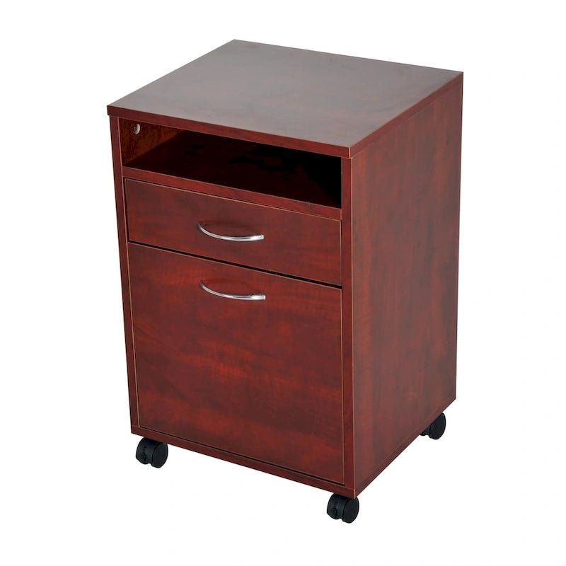 HomCom 24 Mobile Printer Cart with 2 Drawers, Brown - 15.7*13.8*23.6