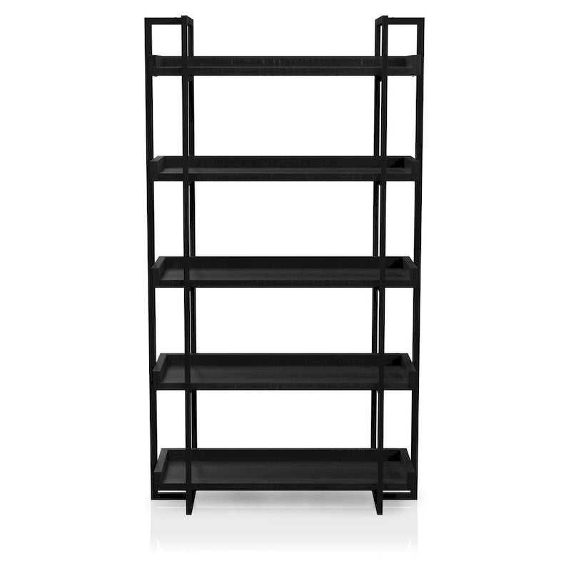 Ganesh Rustic Black Metal 5-Tier Ladder Shelf by