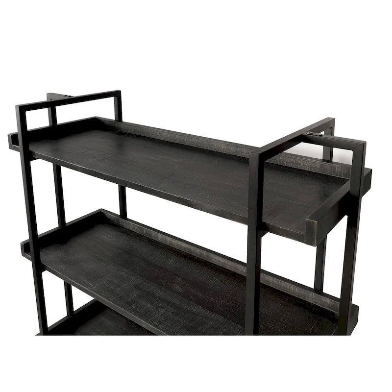 Ganesh Rustic Black Metal 5-Tier Ladder Shelf by