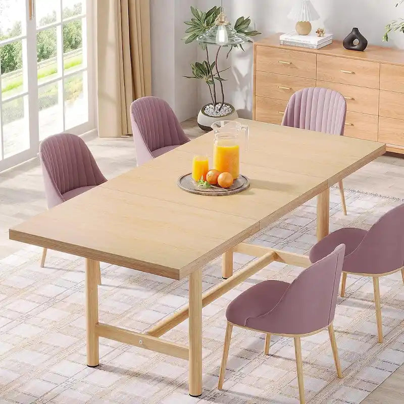 63 Inches Dining Table, Rectangular Dining Room Table for 6