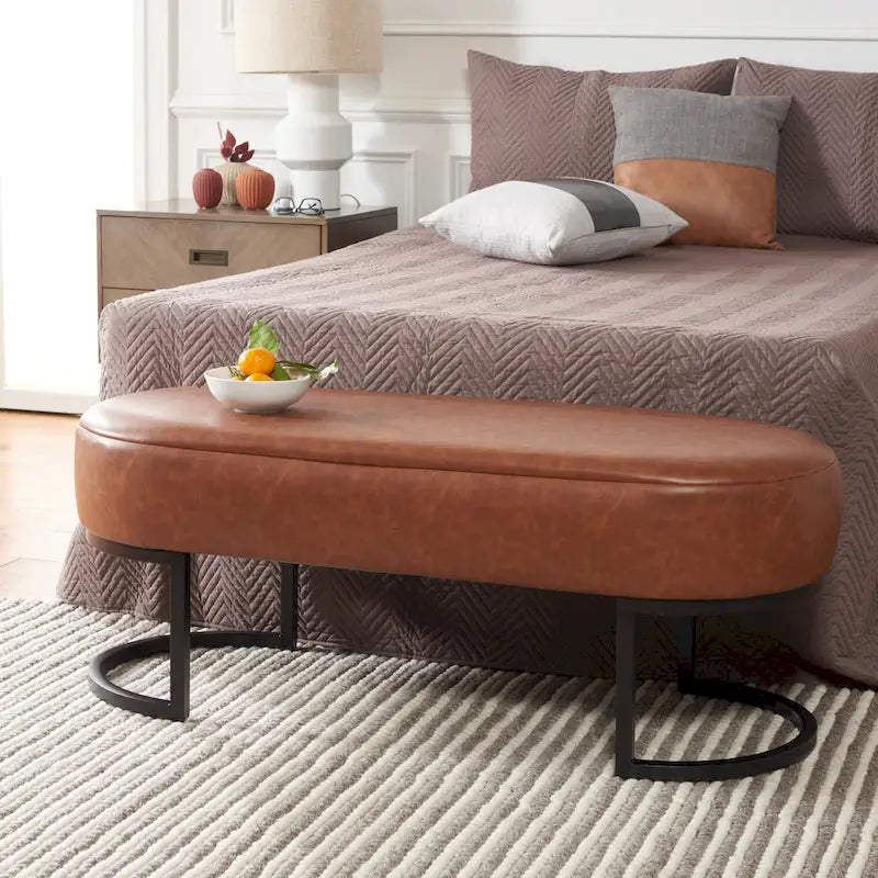 SAFAVIEH Sannie Oval Bench - 50 W x 20 D x 19 H - 50Wx20Dx19H