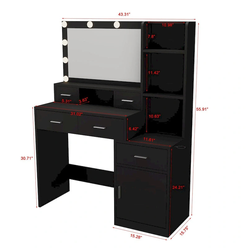 dressing table with drawers