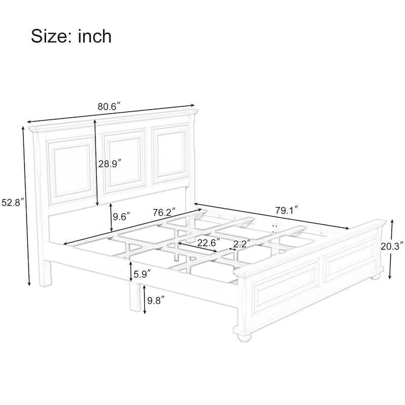 Traditional Town Wood Vintage Bed