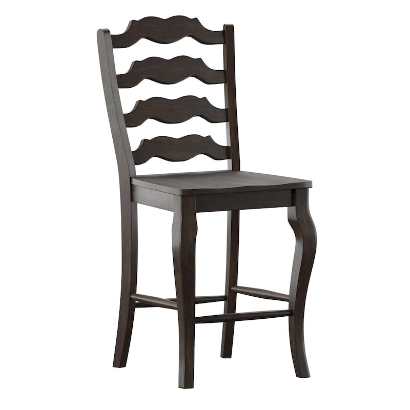 Eleanor French Ladder Back Wood Counter Chair (Set of 2) by