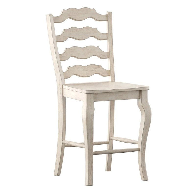 Eleanor French Ladder Back Wood Counter Chair (Set of 2) by