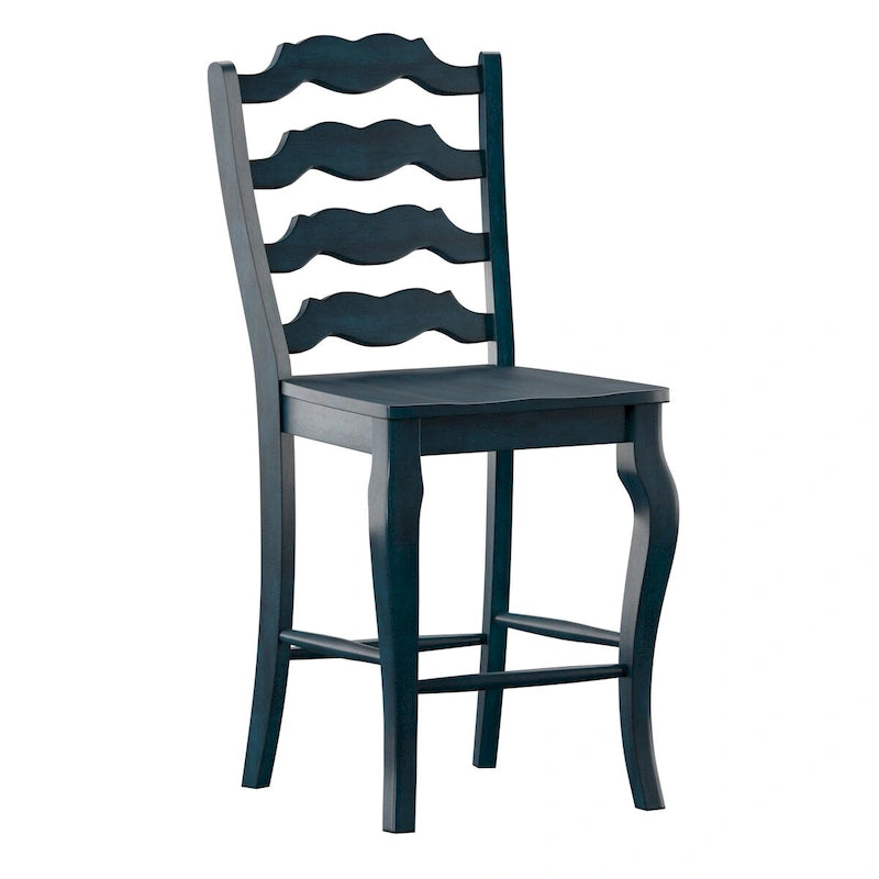 Eleanor French Ladder Back Wood Counter Chair (Set of 2) by
