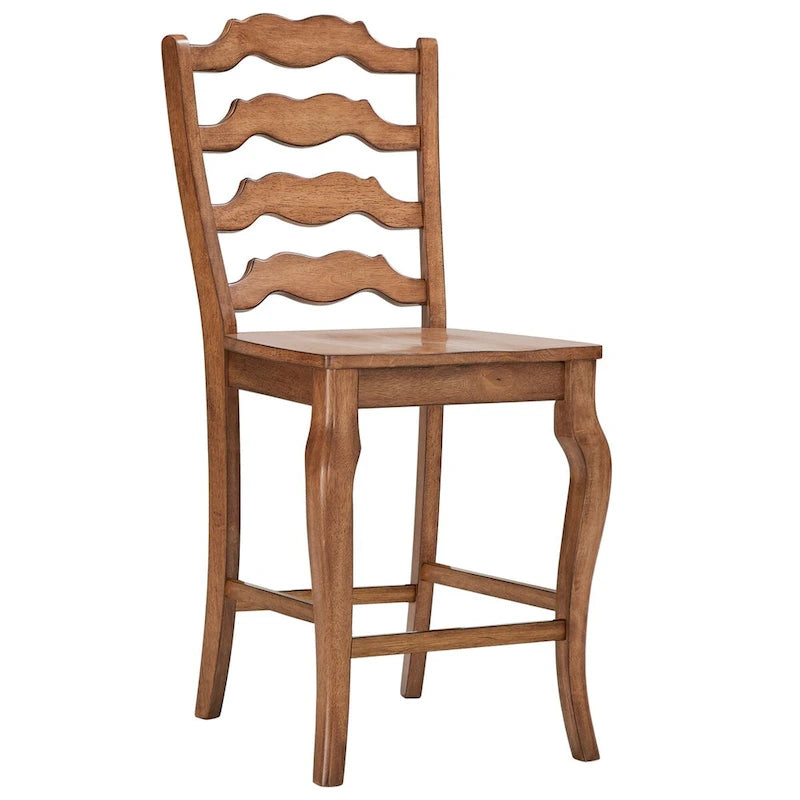 Eleanor French Ladder Back Wood Counter Chair (Set of 2) by