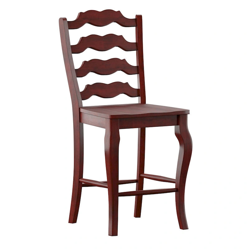 Eleanor French Ladder Back Wood Counter Chair (Set of 2) by