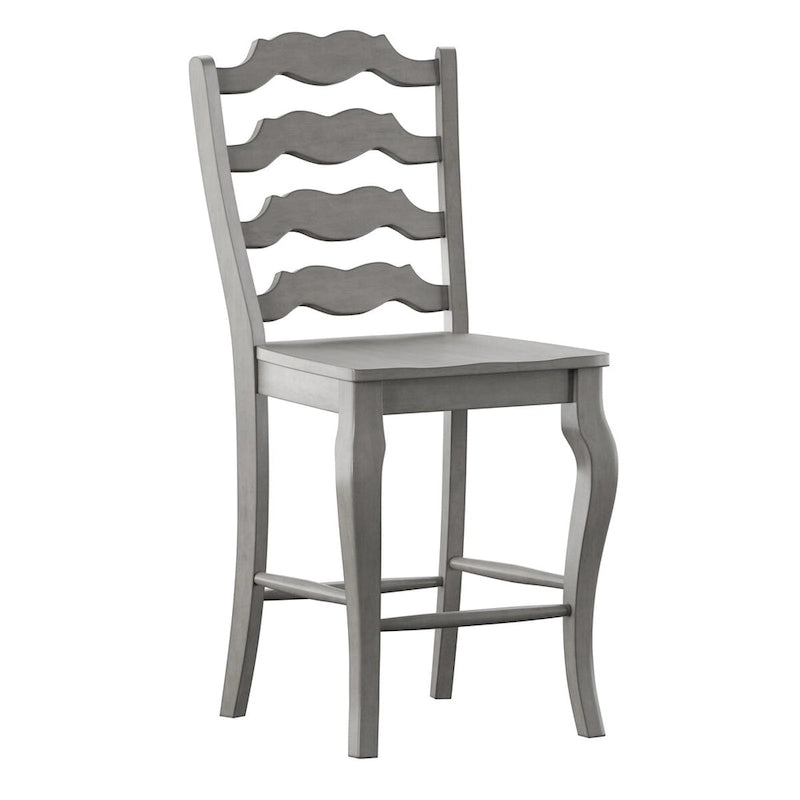 Eleanor French Ladder Back Wood Counter Chair (Set of 2) by