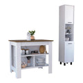 TUHOME Houston 2-Piece Kitchen Set with Kitchen Island and Kitchen Pantry - N/A