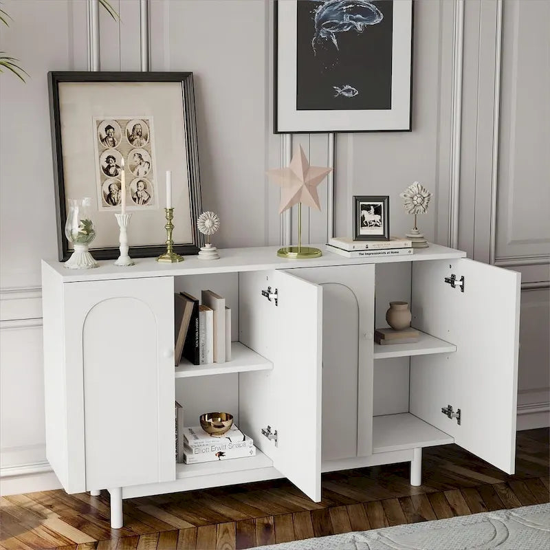 4-Door Intaglio Storage Cabinet Buffet/Sideboard
