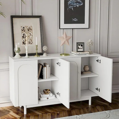 4-Door Intaglio Storage Cabinet Buffet/Sideboard