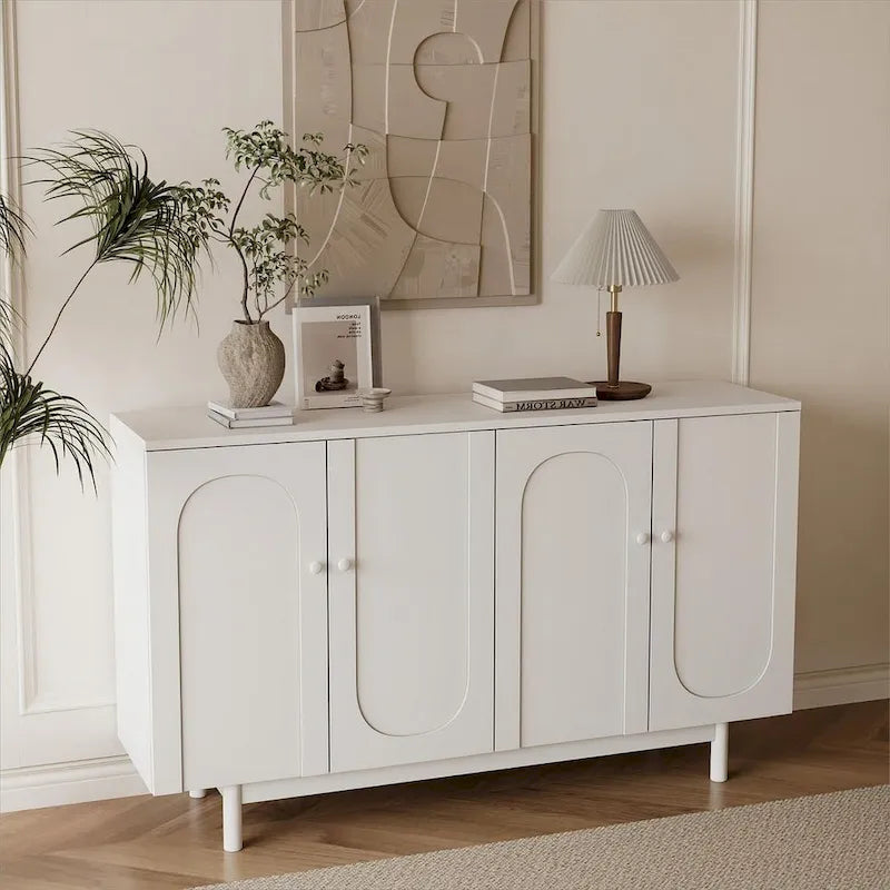 4-Door Intaglio Storage Cabinet Buffet/Sideboard