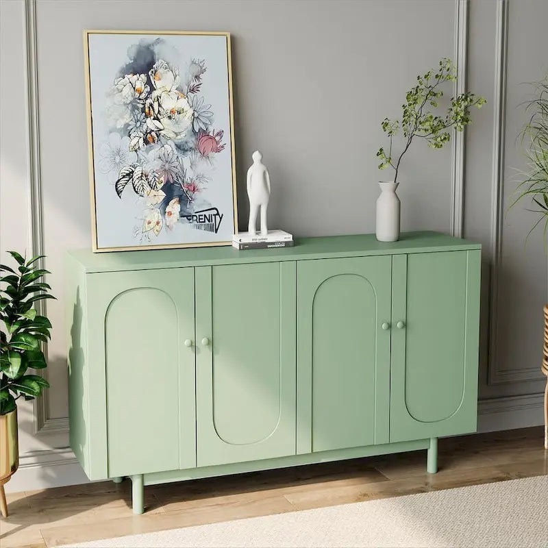 4-Door Intaglio Storage Cabinet Buffet/Sideboard