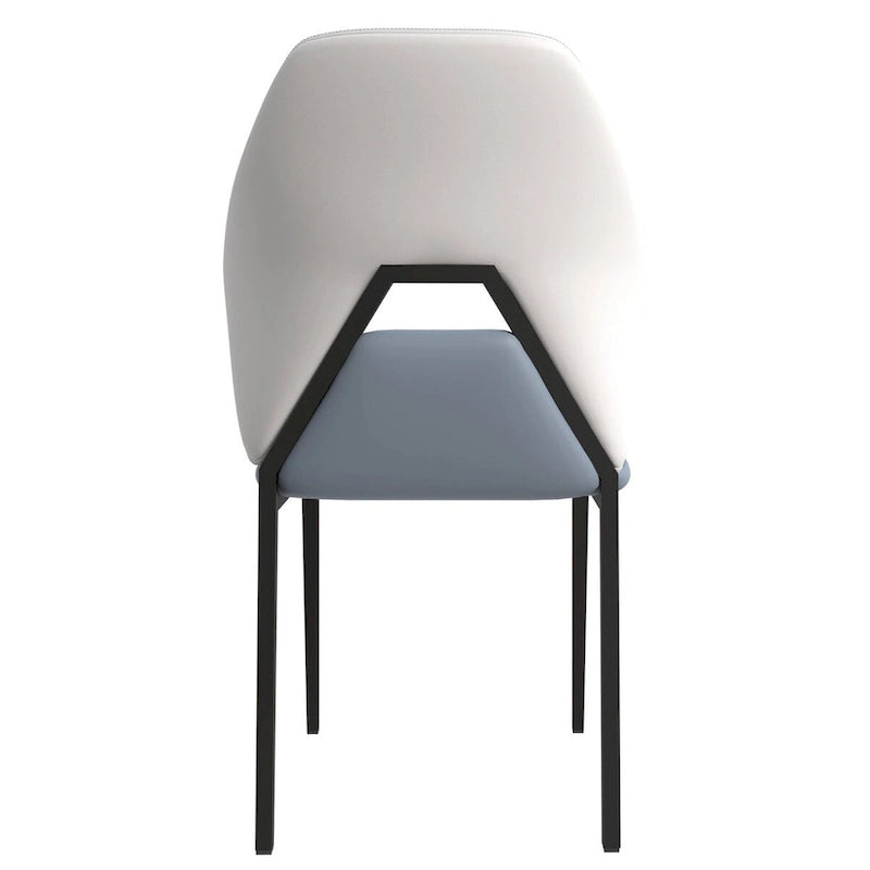 Eclat Leather Dining Chair in Black Iron Modern Upholstered Accent Kitchen Side Chair