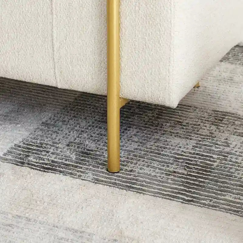 Upholstered Linen Storage Bench with Cylindrical Arms